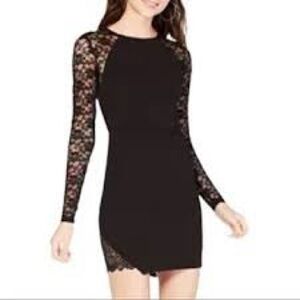 Emerald Sundae Black Long Sleeve Sheath Dress